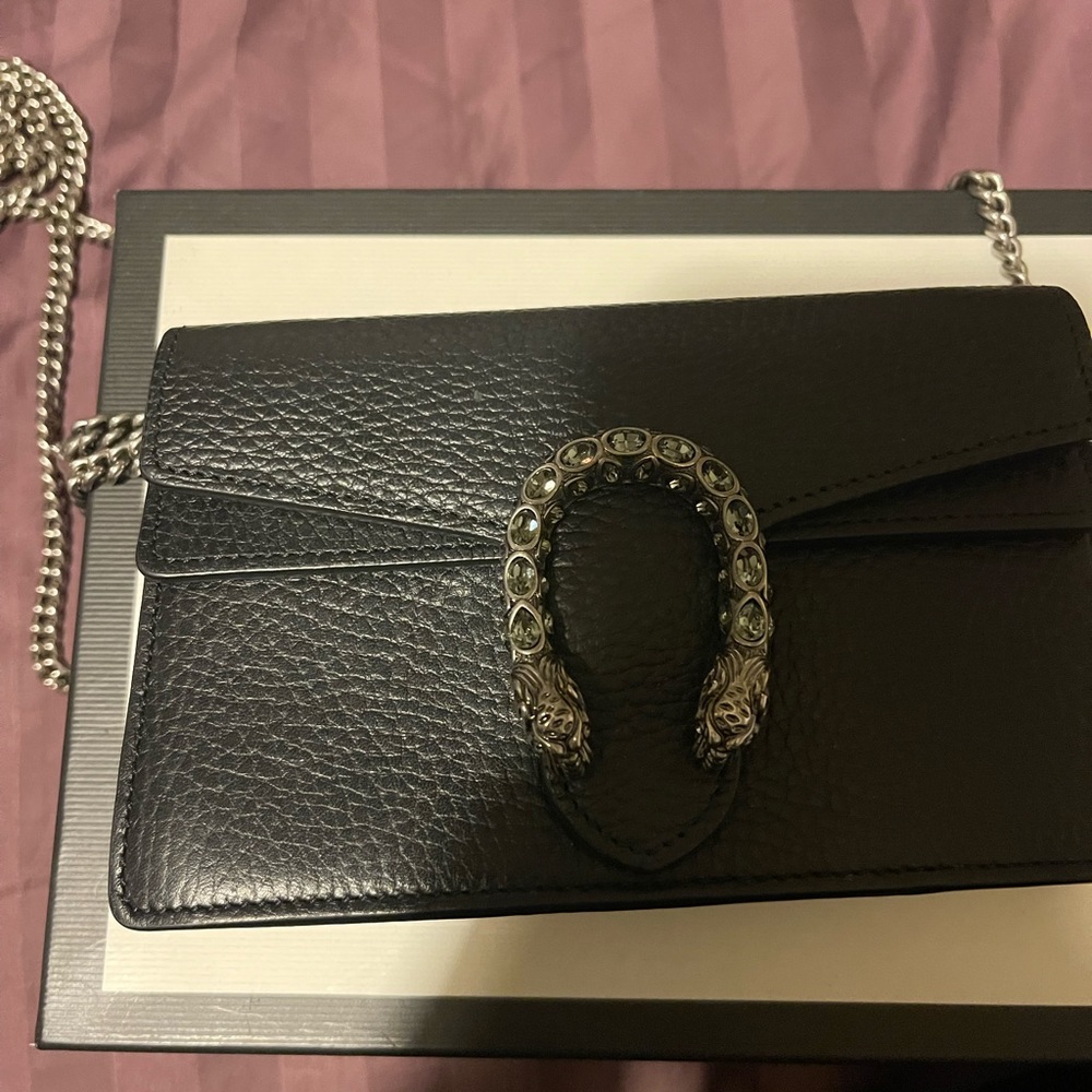 Auth Gucci Dionysus leather super mini.